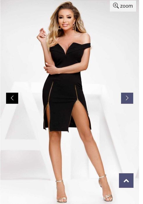 Rochie sexy cu fermoare lungi pe ambele picioare