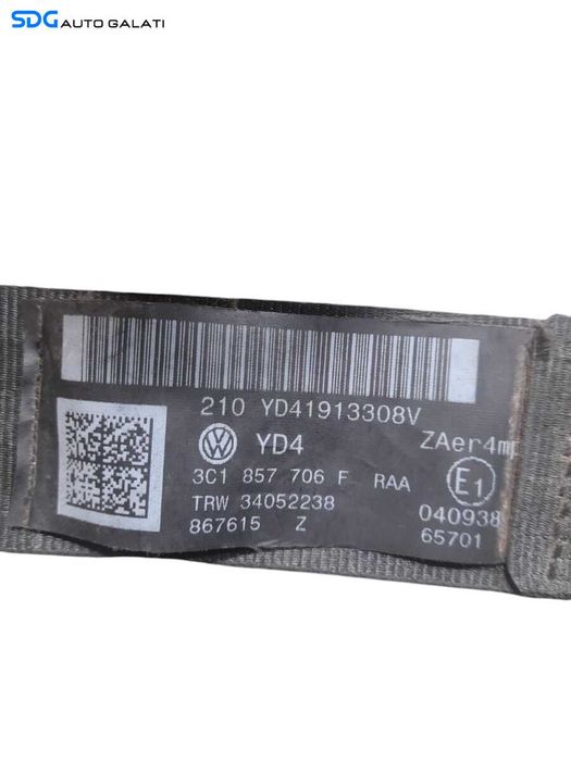 Centura Siguranta Dreapta Fata Sofer Volkswagen Passat CC 2009 - 2012 Cod 3C1857706F [L4155]