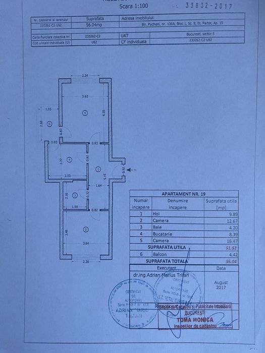 Vand apartament 2 camere