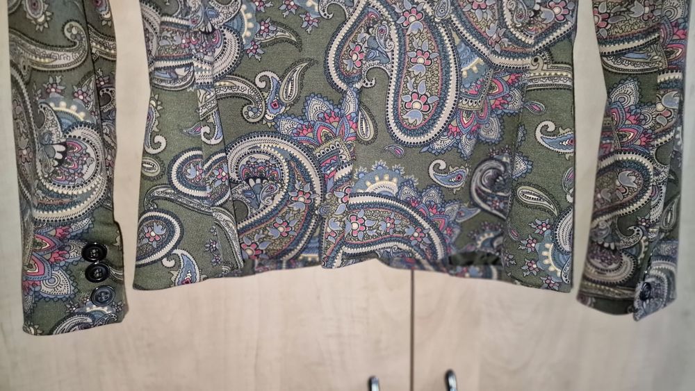 Sacou dama Mango M verde 2 buzunare