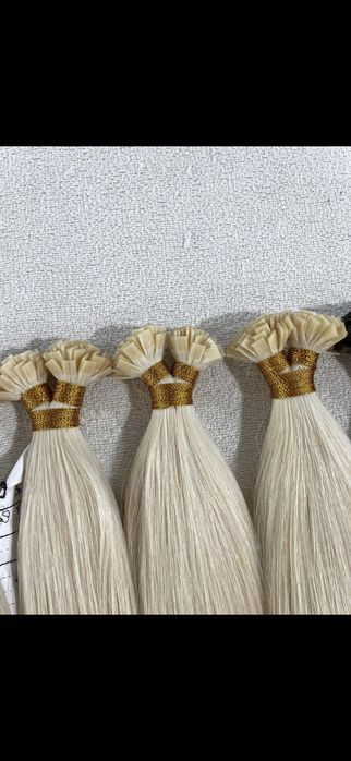 Vând extensii păr uman blonde 60 cm