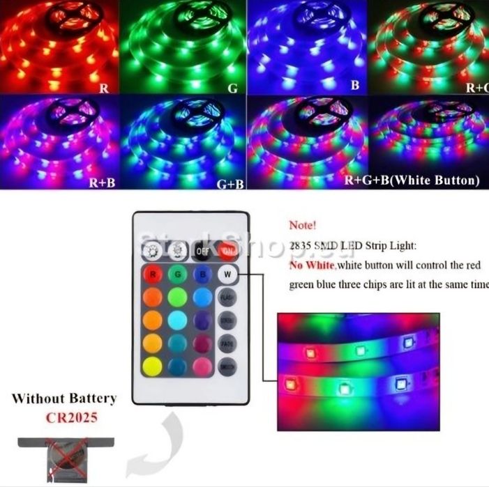 ПРОМОЦИЯ!!! Светеща лед лента с дистанционно, 5 метра