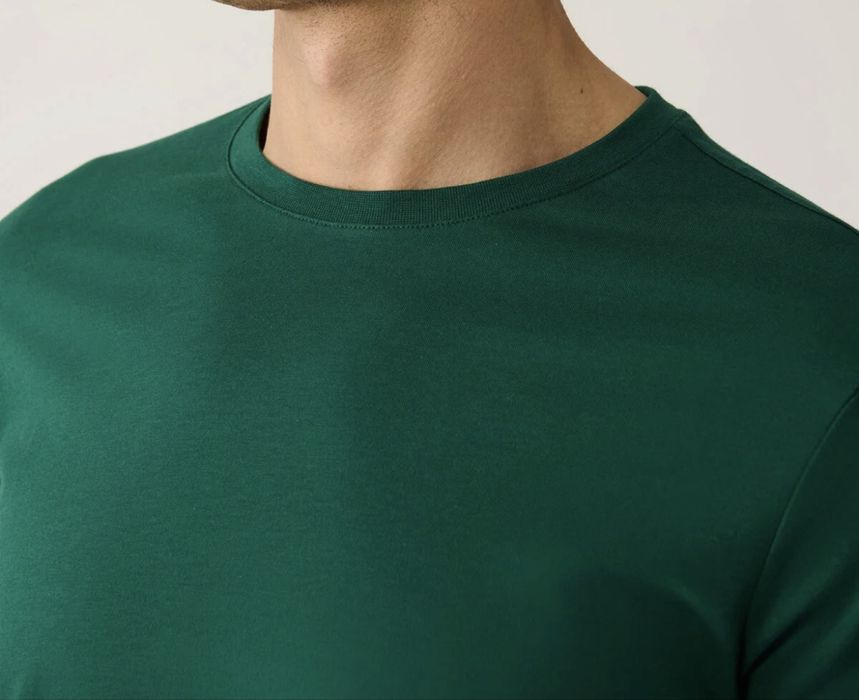 AVVA Мужская футболка цвета зеленый с круглым вырезом