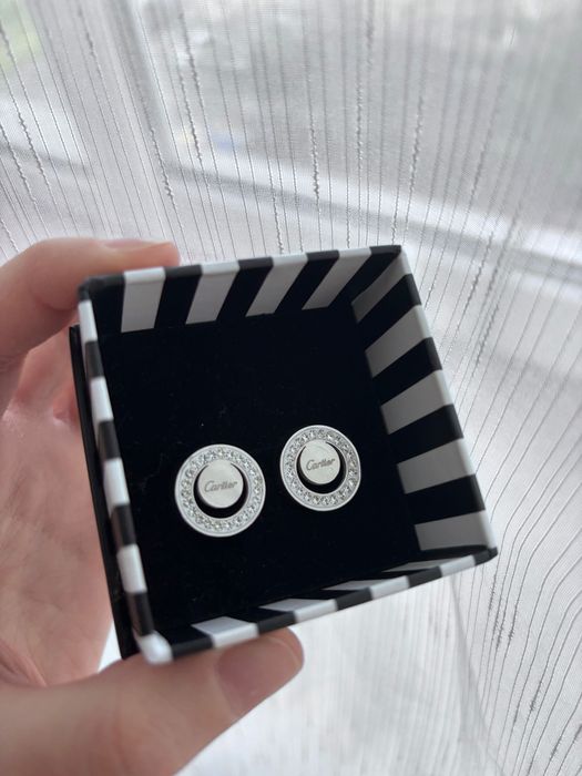 Cercei Cartier argintii cristale