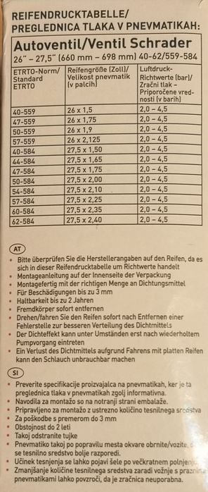 Camera bicicleta 26 - 29 inch cu lichid pana suspensie antipana