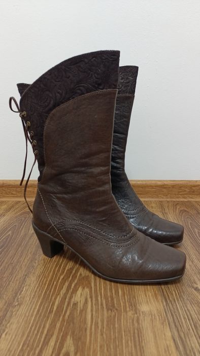 Cizme piele naturala maro + cadou geanta