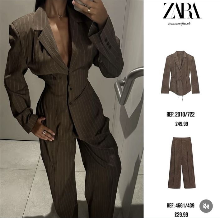 Костюм Zara новый пиджак женский брюки штаны зара