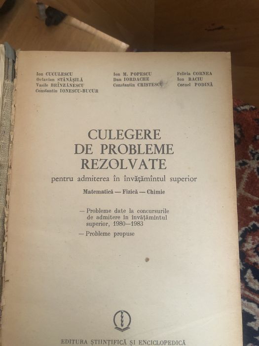 Culegeri matematica fizica chimie