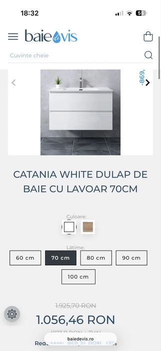 Corp de baie suspendat fara lavoar (oglinda + polita cadou)