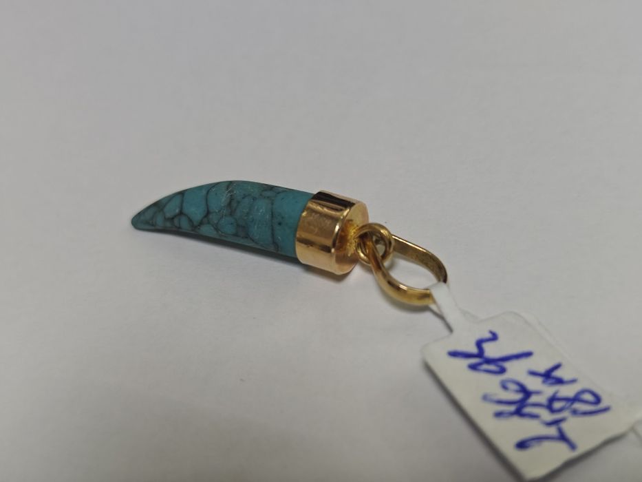 Medalion aur 18k 2.36gr  cu turcoaz (r)