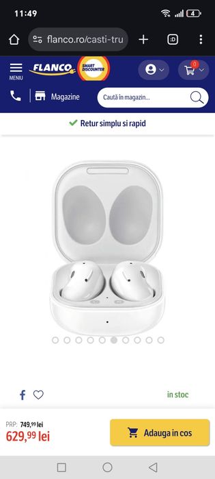 Casti True Wireless Samsung Galaxy Buds Live, Bluetooth, ANC