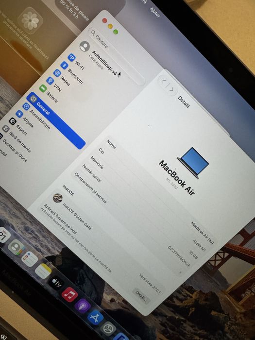 Macbook air M1 2020 cu mdm si bateria defecta