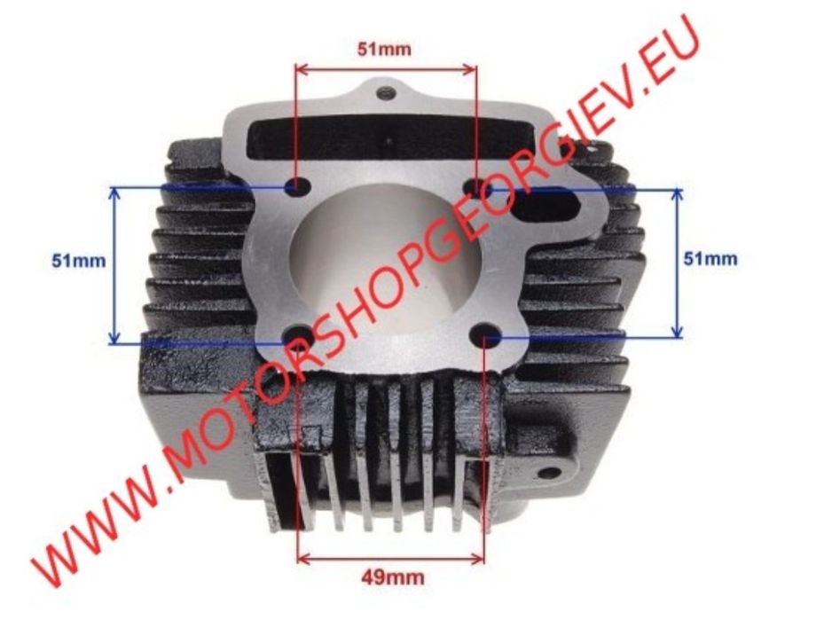 Кит цилиндър 125сс за китайски MINI CROSS 125cc 52,40мм 4T