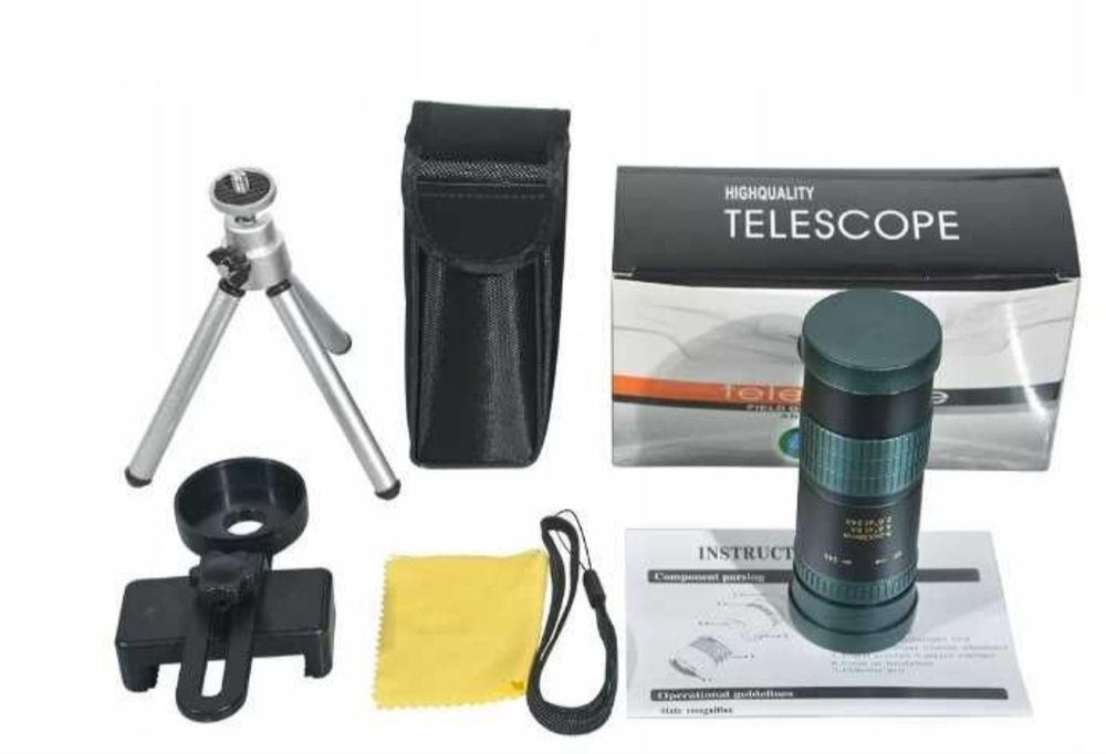 Monoclu Telescop Apexel, zoom 8-24x, 30mm, support pentru telefon