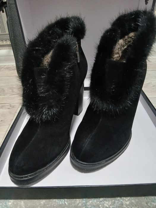 Ботильоны замша с норковой