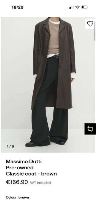 Дамско кожено палто Massimo Dutti с естествена кожа