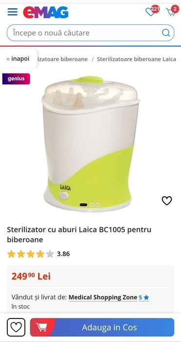 Sterilizator biberoane Laica
