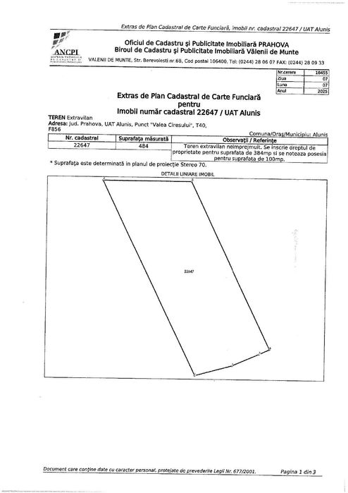 terenuri Alunis-Prahova intravilan/extravilan