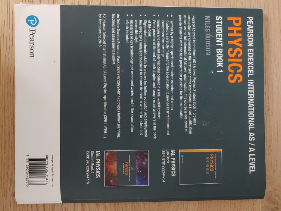 Pearson Edexcel Int AS/A Level Physics Student book 1, 2 & Lab book