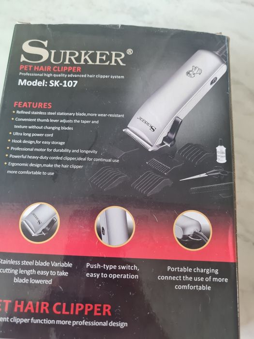 Mașină tuns câini/animale Surker SK-107, folosită o singură dată (de probă)