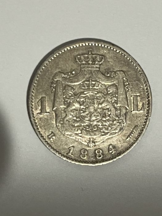 Moneda argint 1 leu 1884