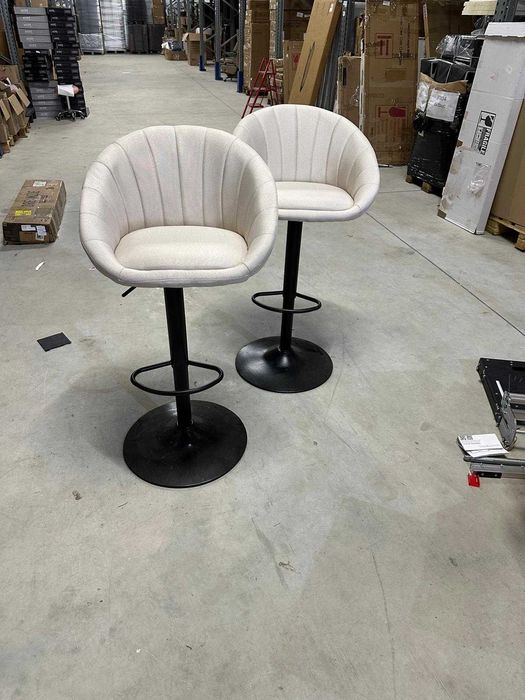Set de 2 scaune de bar Youhauchair, reglabile pe inaltime, bej