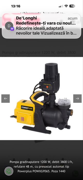 Pompa gradina powerplus. noua