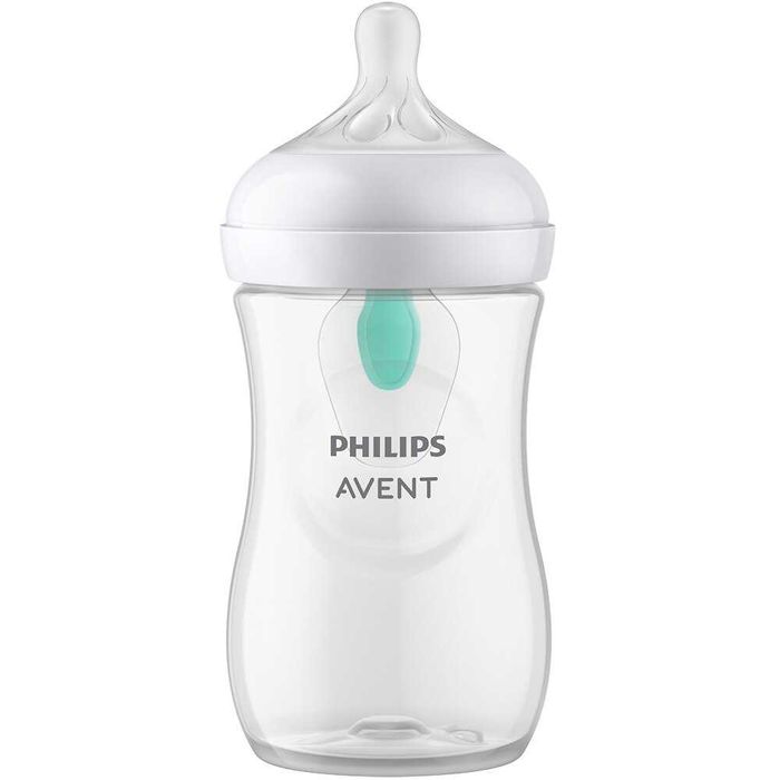 Biberon Philips Avent Natural Response SCY673/01, cu dispozitiv anticolici AirFree, 260 ml, tetina care functioneaza ca sanul mamei, cu debit 3, etc