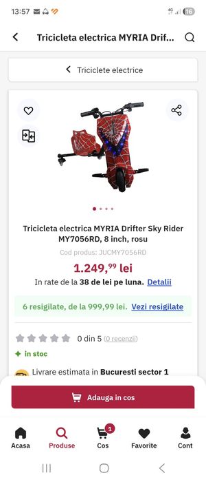 Tricicleta electrica pentru drifturi