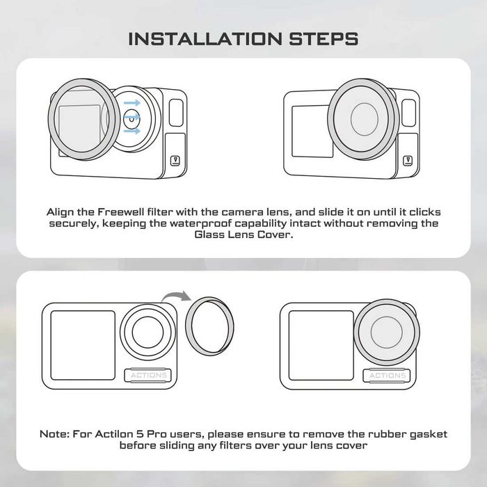 Freewell DJI Osmo Action 5 Pro Filters Mega Комплект 12 филтъра