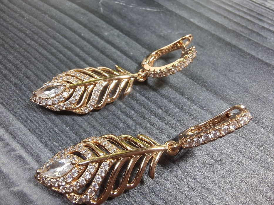 Серьги прямоугольние 585RG под золото