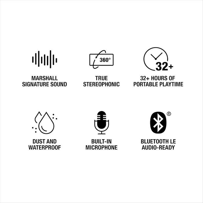 Marshall Emberton III, Bluetooth, 38W, Autonomie 32 ore, IP67, Negru/Alama