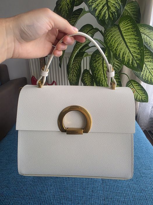 Geantă piele naturală Onocan albă - nouă