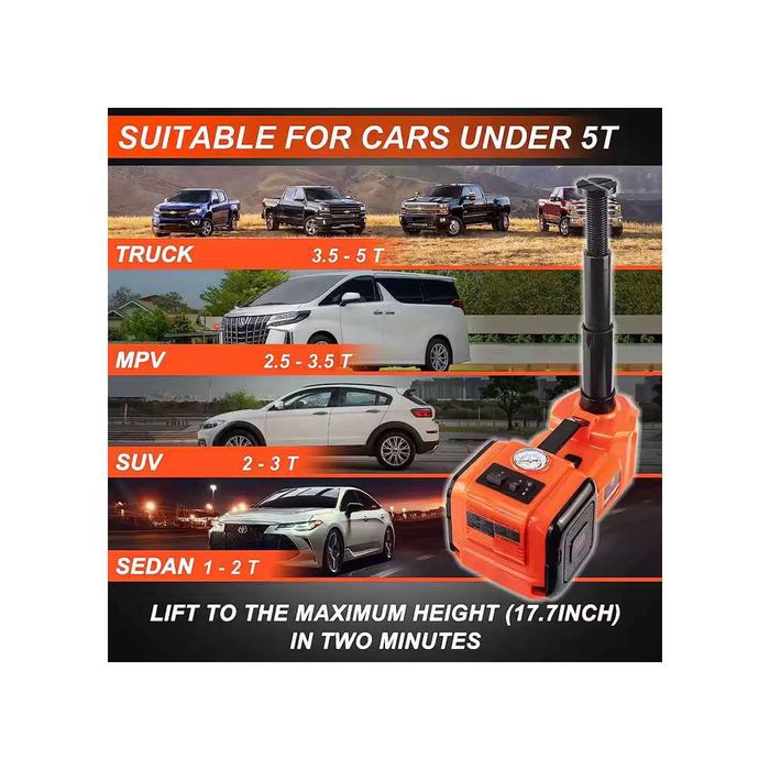 Комплект 3в1 250W Електрически крик до 5Т, гайковерт и компресор 12V