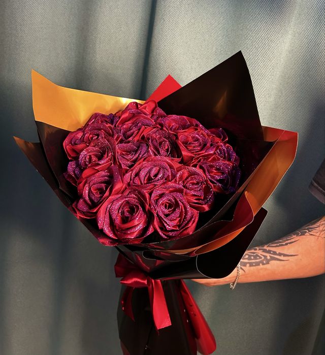 Мыльные цветы букеты из лент