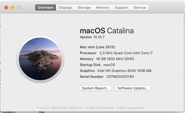 Apple Mac mini (Late 2012) Core i7 2.3GHz / 16GB / 2× SSD 250GB