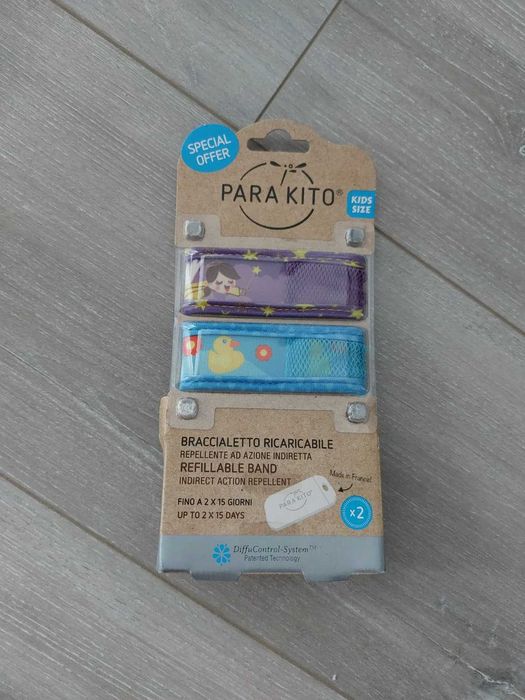 Brățări anti-țânțari PARA'KITO pentru Copii - NOI cu 2 rezerve incluse