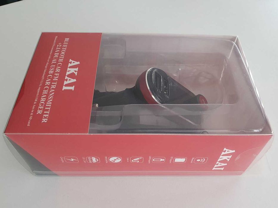 Modulator FM cu Bluetooth Akai FMT-66B (incarcator USB 5V 2.1A/ 10.5W)