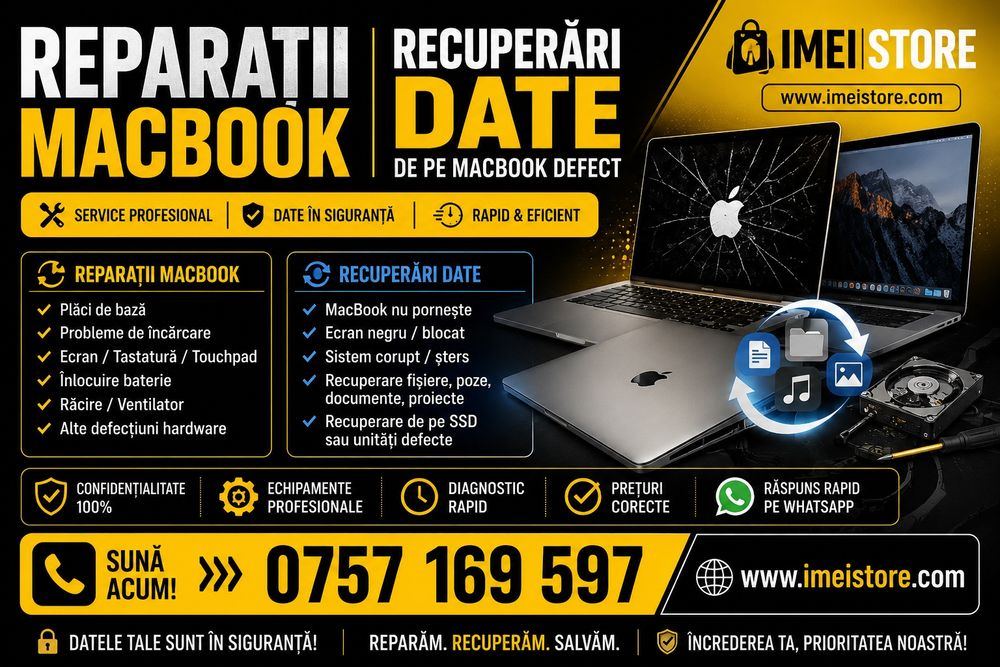 Reparații MacBook & Recuperare Date | Diagnostic Rapid | IMEI STORE