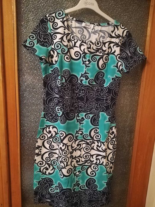 Rochie cu imprimeu de culoare albastra, Marimea 42 (L)