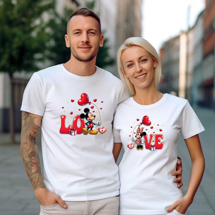 Тениски за двойки. Тениски за Свети Валентин, LOVE