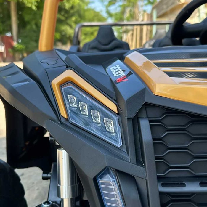 UTV electric cu 4 locuri, Kinderauto Racing 4x 150W 24V 14Ah gold