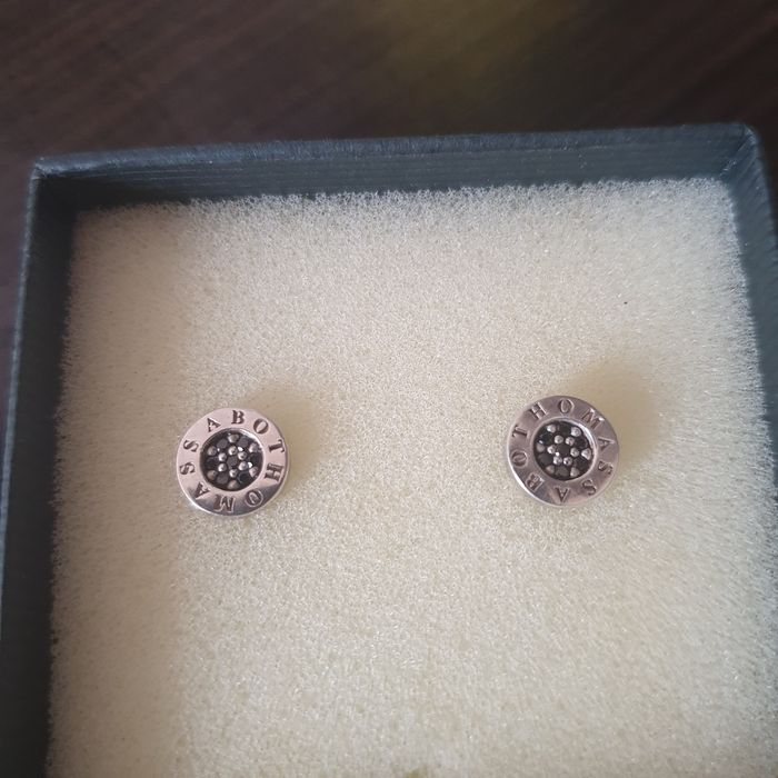 Cercei Thomas Sabo Argint 925 pietre zirconiu negru