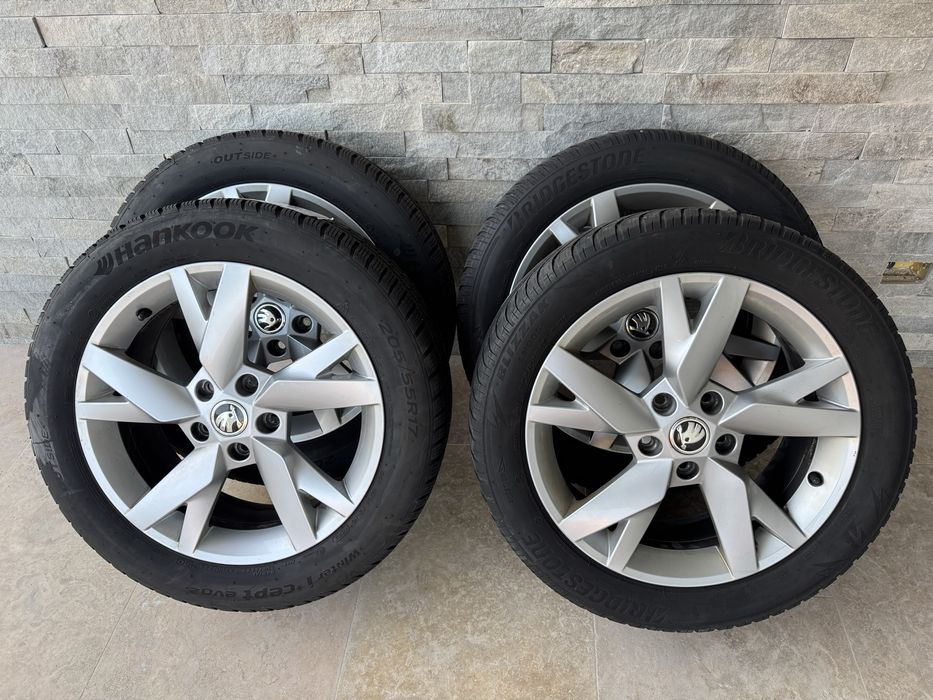 Jante Roti de iarna pe 17”, 205 55 17,jante aliaj Skoda originale