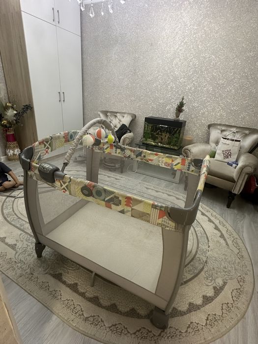 Манеж-кровать Graco Contour Electra Little Adventures, бежевый