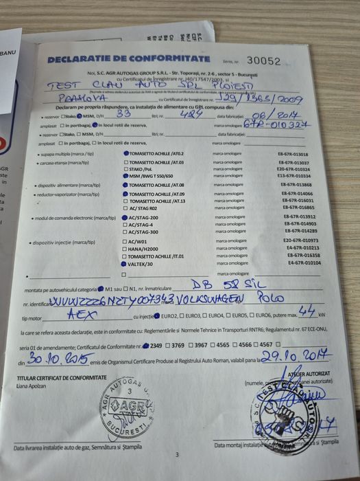 Instalație GPL Tomasetto