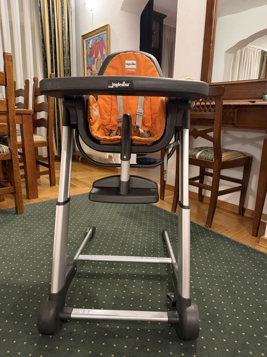 Scaun reglabil pentru bebe, de masa, Inglesina Zuma, portocaliu