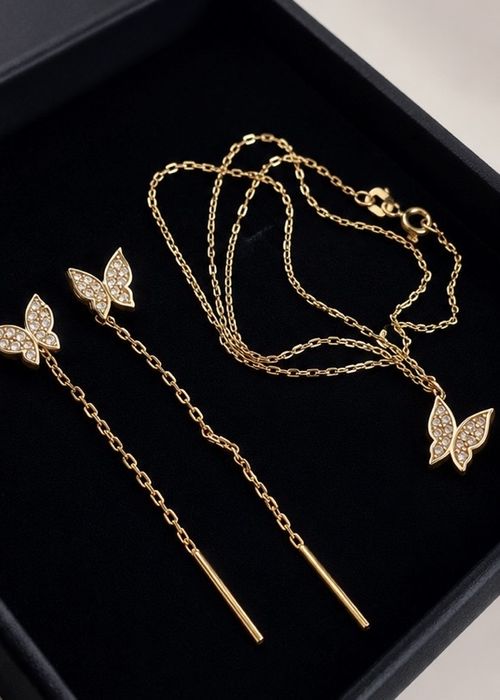 Set aur 14K cu fluturi