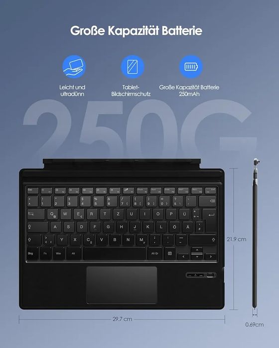 Безжична клавиатура за Microsoft Surface Pro 7+/7/6/5/4/3, Qulose