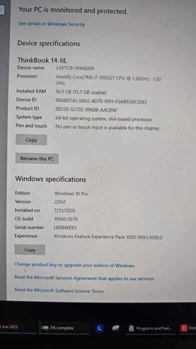 Laptop lenovo Thinkbook 14 IIL i7